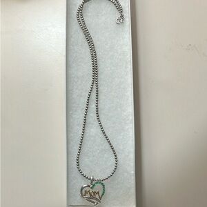 Silver Heart 'Mom' Necklace
